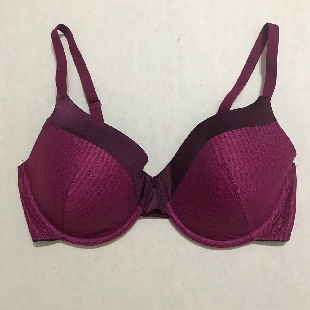 Lunaire 36D Fuchsia Striped Jacquard T-shirt bra Purple